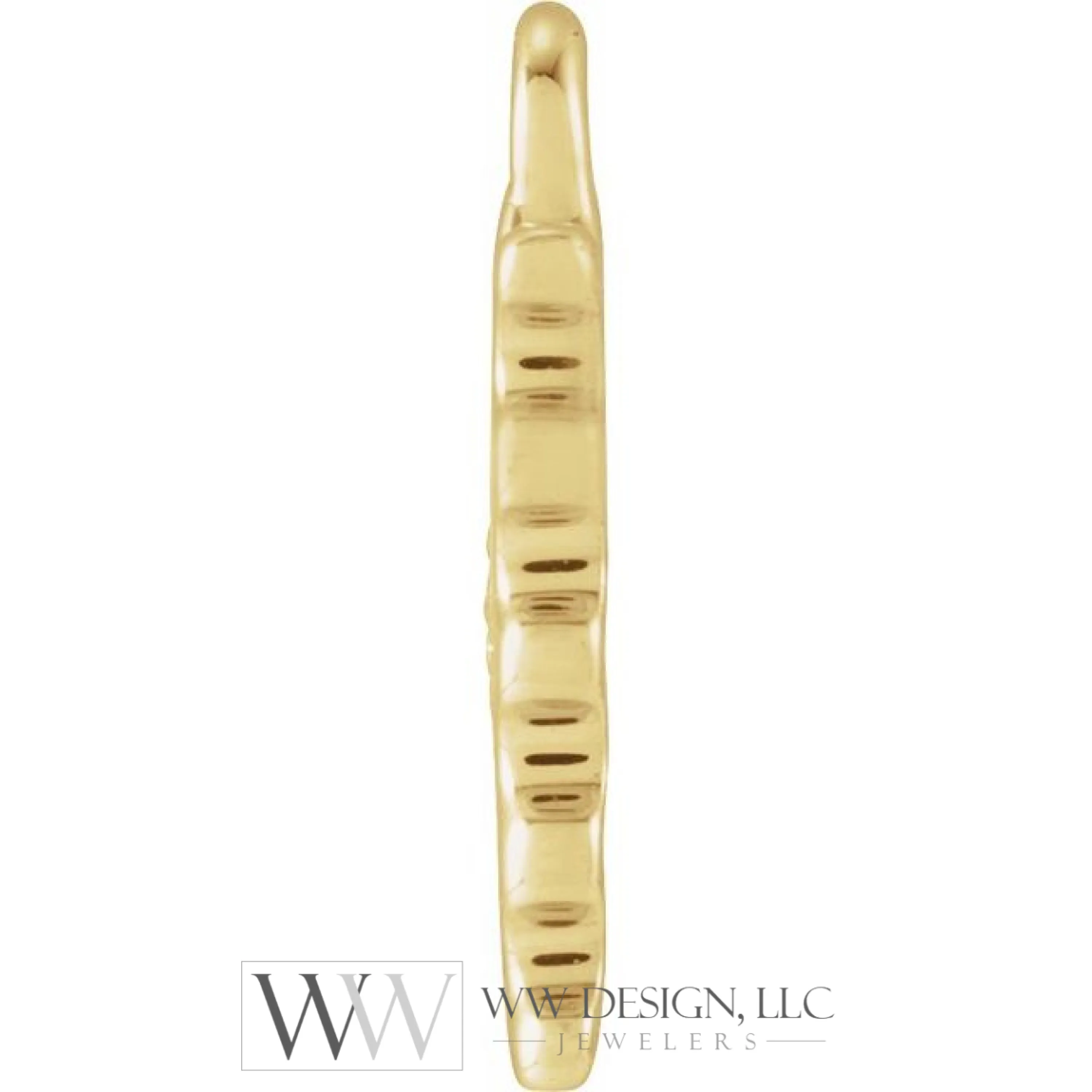 .015 CTW Natural Diamond Blue Enamel Stamp Dangle Charm - 14k Gold (Y, W, R)