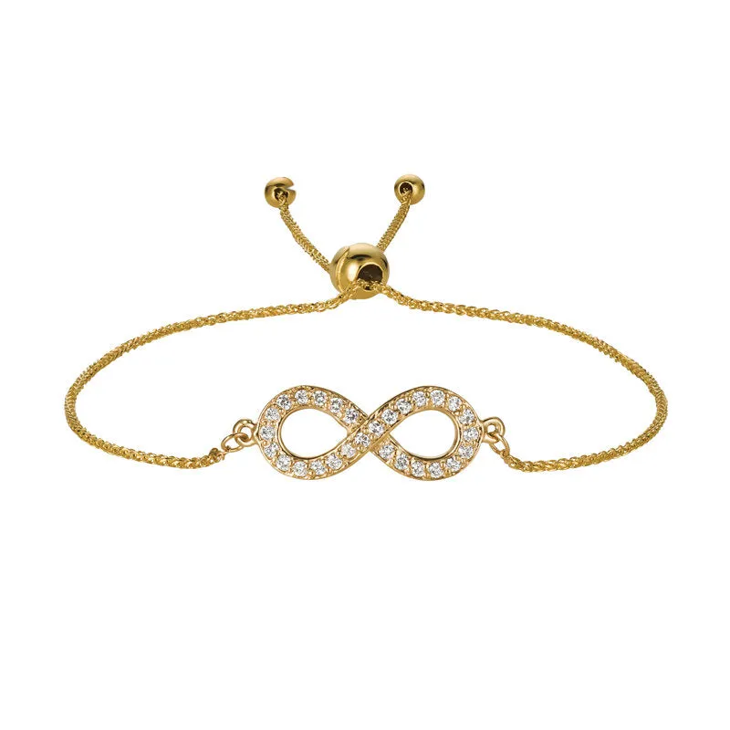 0.25 Carat Diamond Bolo Infinity Bracelet G SI 14K White Gold 7'' adjustable