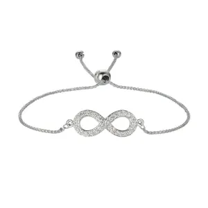 0.25 Carat Diamond Bolo Infinity Bracelet G SI 14K White Gold 7'' adjustable