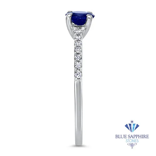 0.54ct Round Purple Sapphire Ring with Diamonds in 18K White Gold