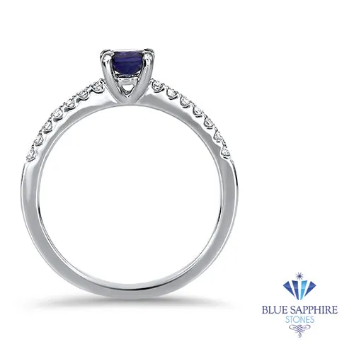 0.54ct Round Purple Sapphire Ring with Diamonds in 18K White Gold