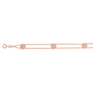 0.75 Carat Natural Diamond Bracelet G SI 14K Rose Gold 7 inches