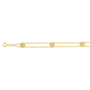 0.75 Carat Natural Diamond Bracelet G SI 14K Yellow Gold 7 inches