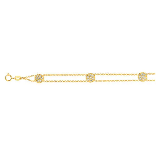 0.75 Carat Natural Diamond Bracelet G SI 14K Yellow Gold 7 inches