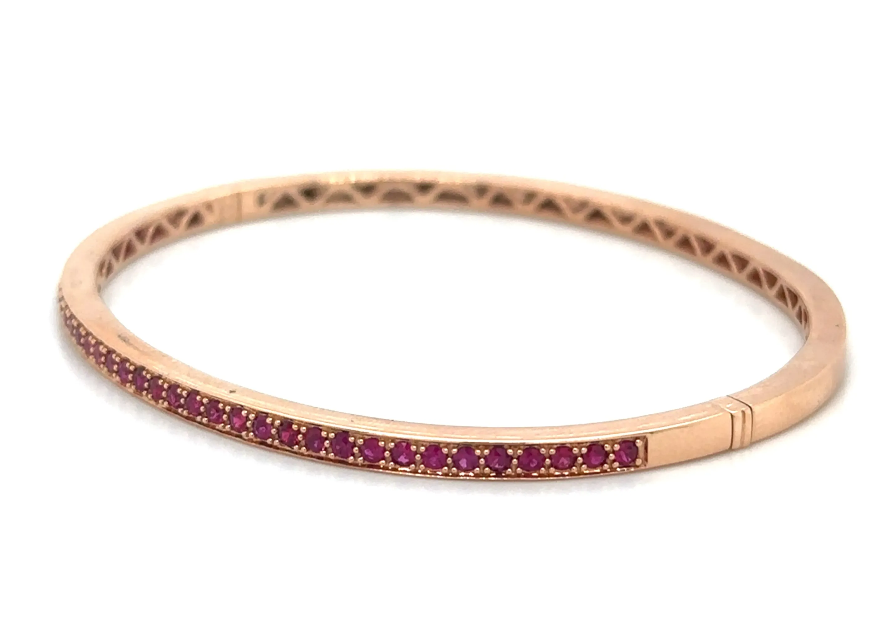 0.89ct t.w. Ruby Gold Bangle Bracelet