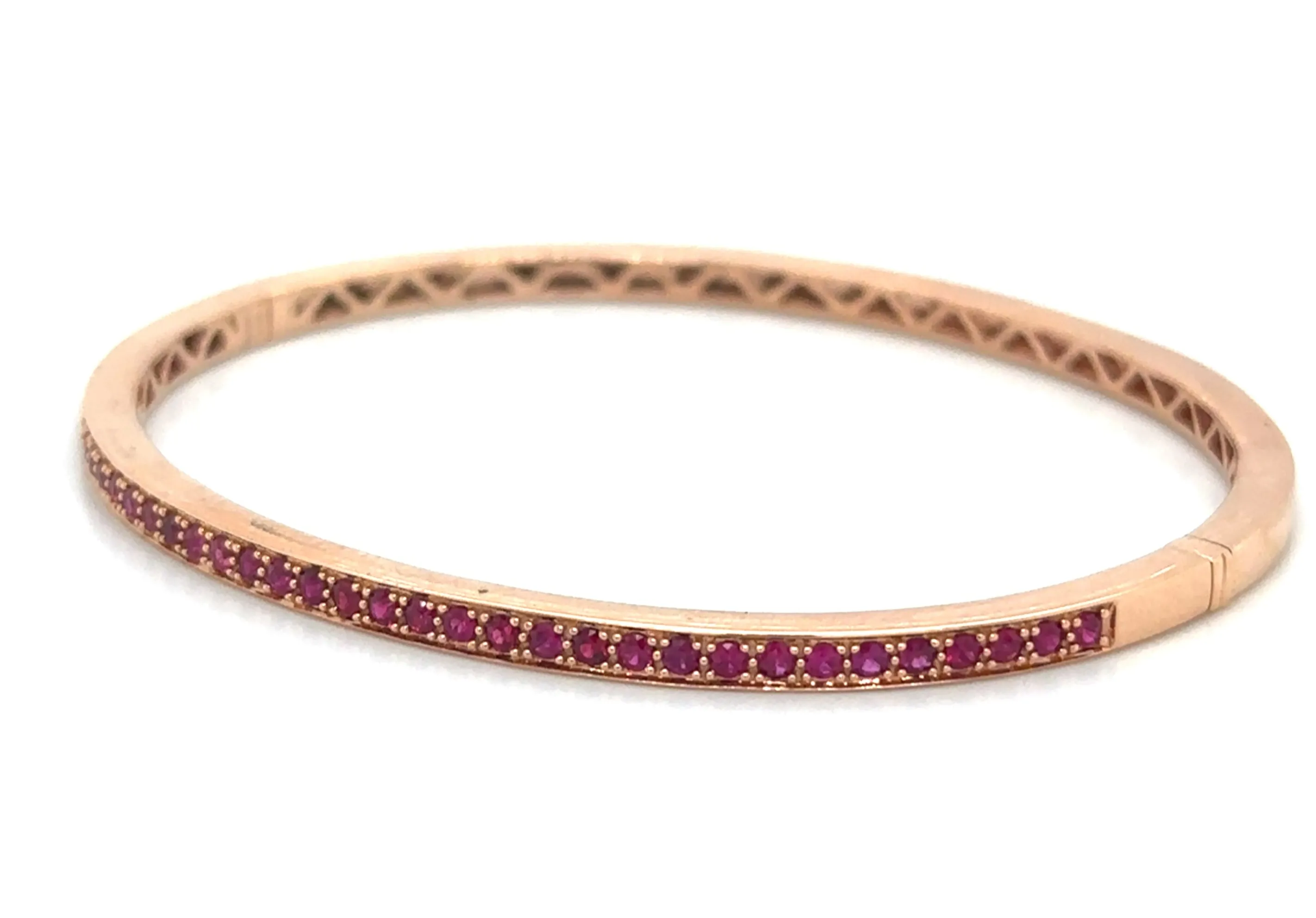0.89ct t.w. Ruby Gold Bangle Bracelet