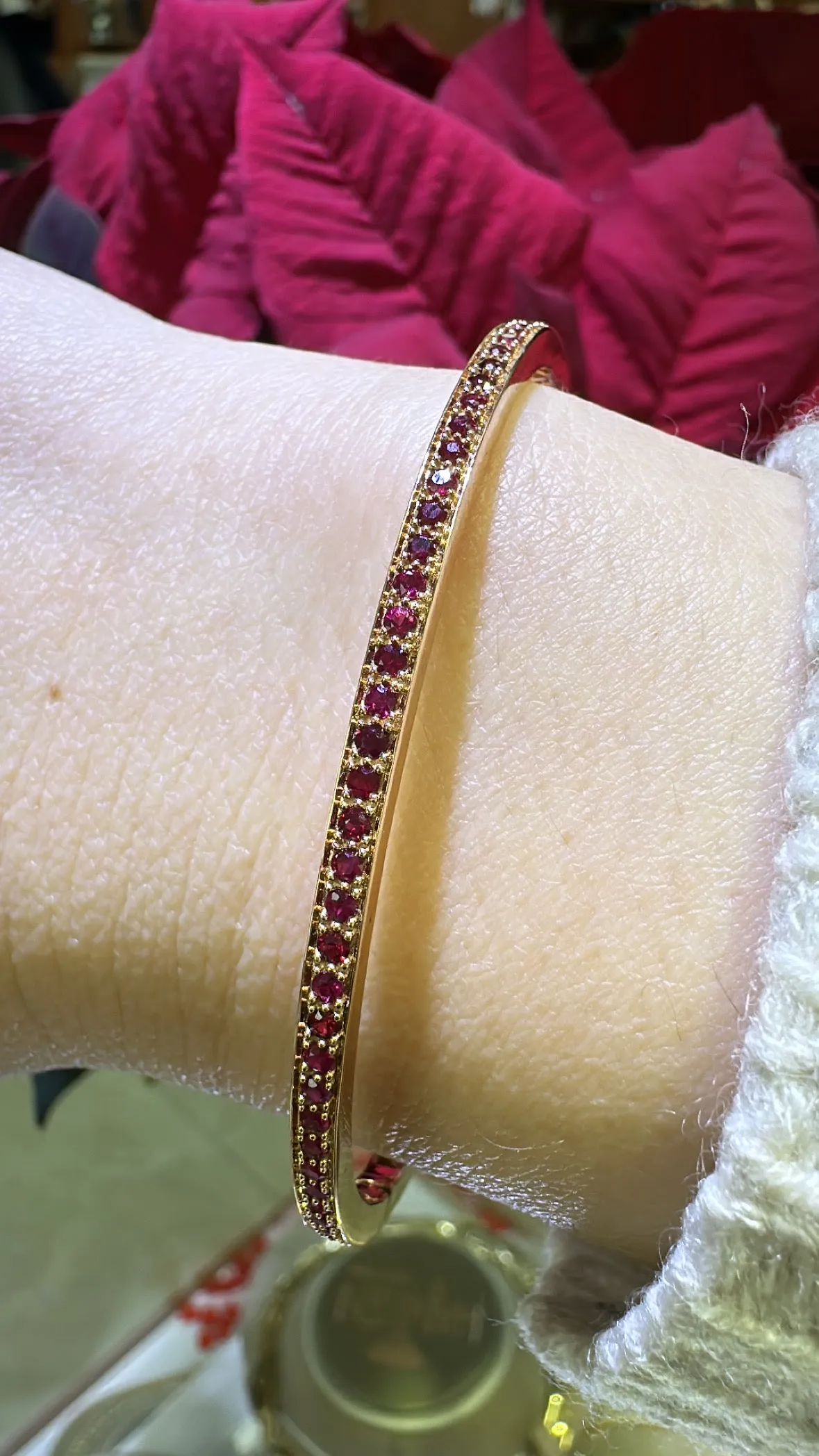 0.89ct t.w. Ruby Gold Bangle Bracelet