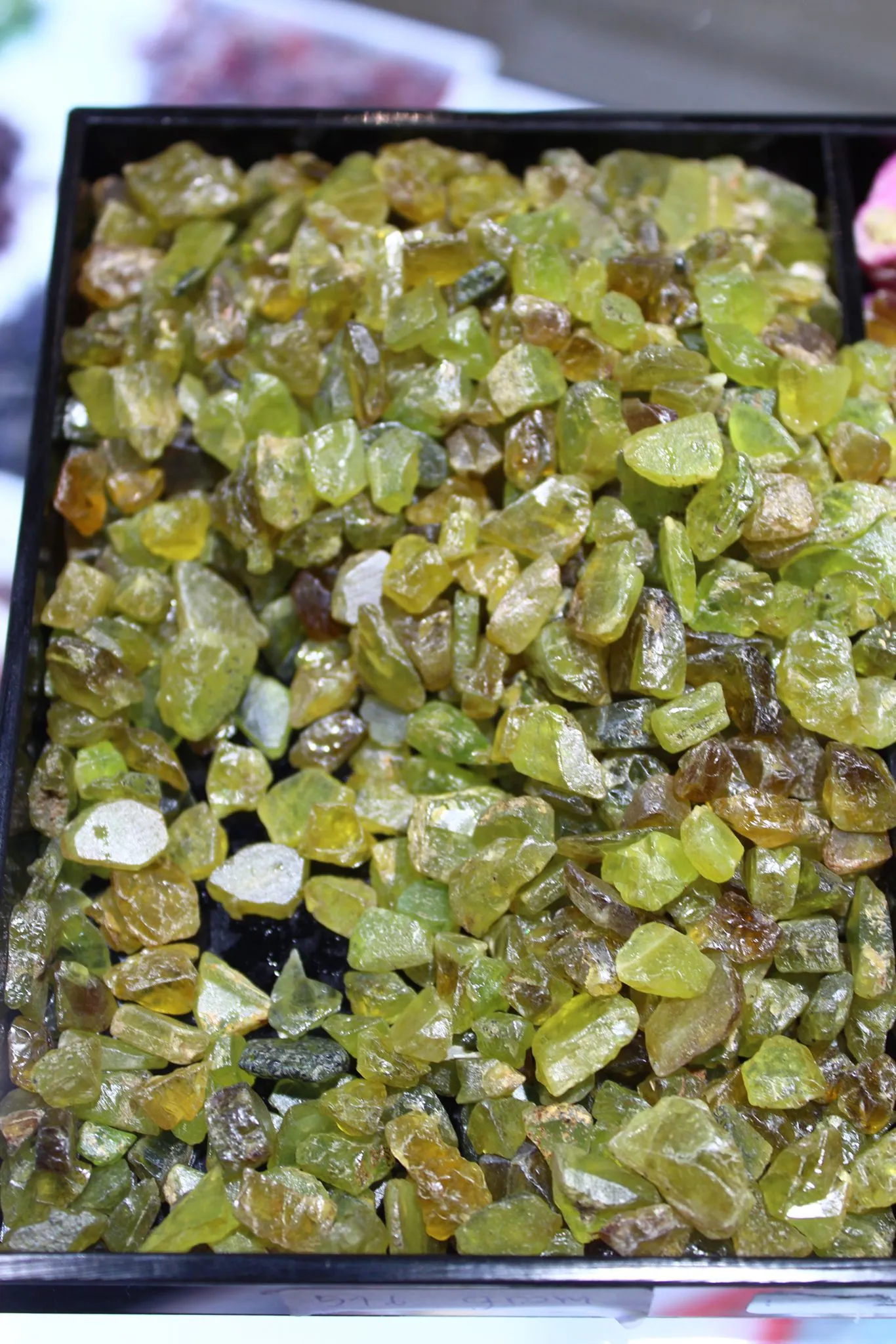 100 grams green apatite for lapidary