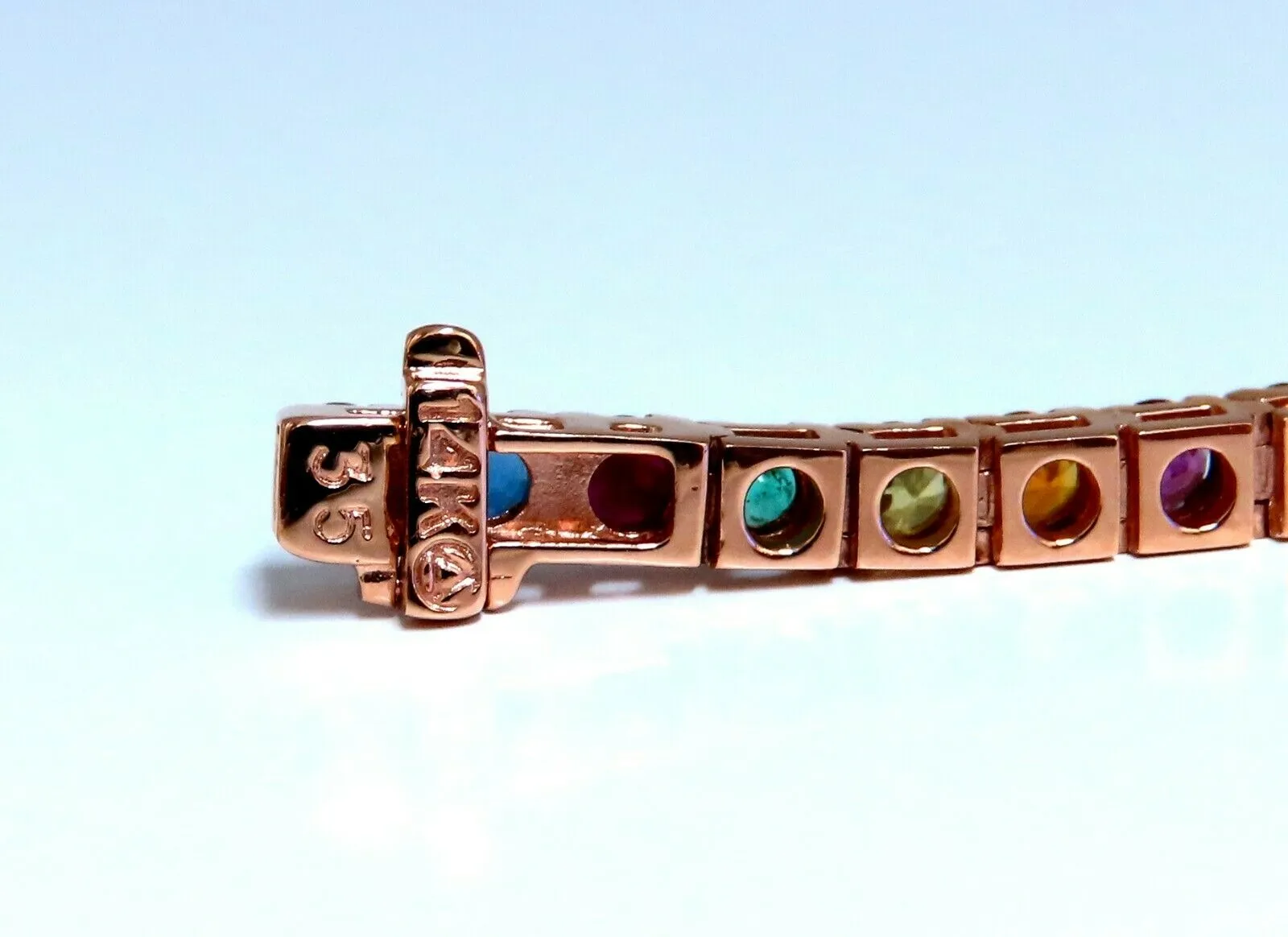 10.30Ct Natural Gem-Line Spinel Emerald Sapphire Ruby Diamond Bracelet 14Kt