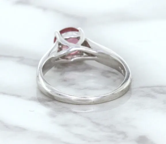 1.27ct Round Pink Sapphire Ring in 14K White Gold