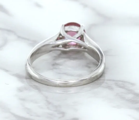 1.27ct Round Pink Sapphire Ring in 14K White Gold