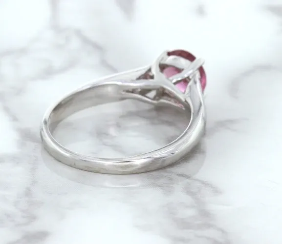 1.27ct Round Pink Sapphire Ring in 14K White Gold