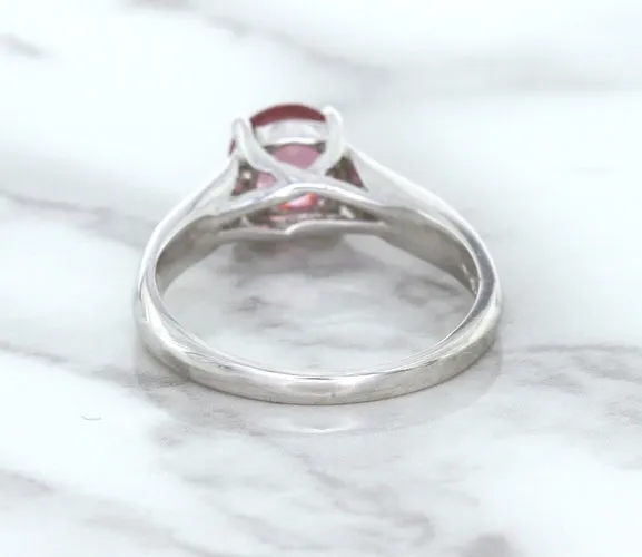 1.27ct Round Pink Sapphire Ring in 14K White Gold