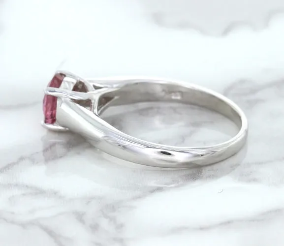 1.27ct Round Pink Sapphire Ring in 14K White Gold