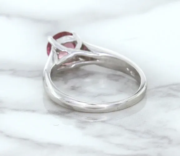 1.27ct Round Pink Sapphire Ring in 14K White Gold