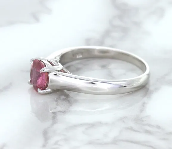 1.27ct Round Pink Sapphire Ring in 14K White Gold