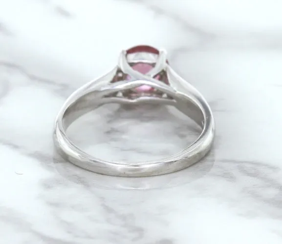 1.27ct Round Pink Sapphire Ring in 14K White Gold