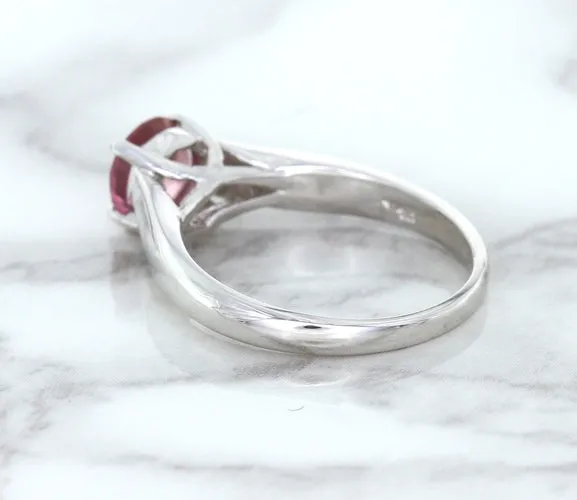 1.27ct Round Pink Sapphire Ring in 14K White Gold