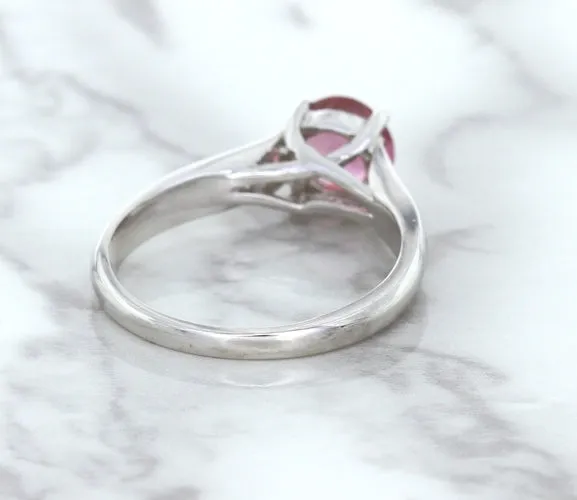 1.27ct Round Pink Sapphire Ring in 14K White Gold