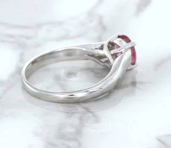 1.27ct Round Pink Sapphire Ring in 14K White Gold