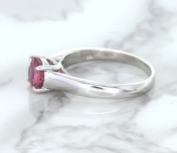 1.27ct Round Pink Sapphire Ring in 14K White Gold