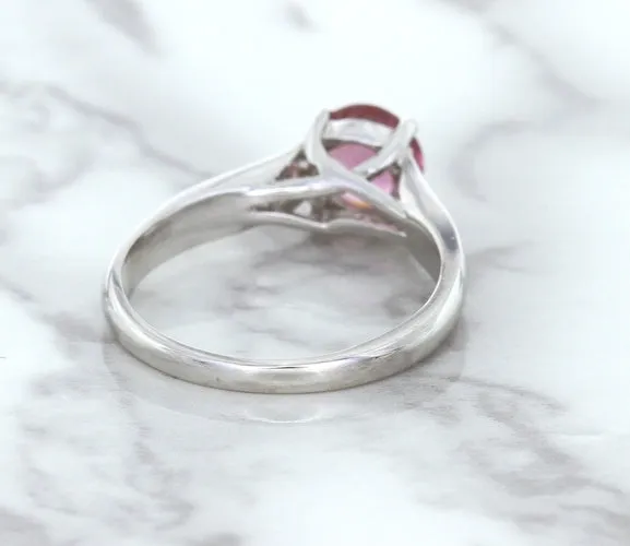 1.27ct Round Pink Sapphire Ring in 14K White Gold