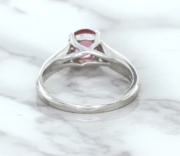 1.27ct Round Pink Sapphire Ring in 14K White Gold