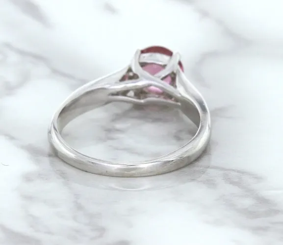 1.27ct Round Pink Sapphire Ring in 14K White Gold