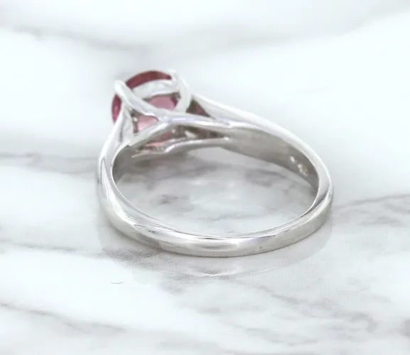 1.27ct Round Pink Sapphire Ring in 14K White Gold