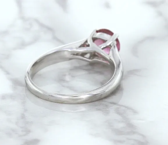 1.27ct Round Pink Sapphire Ring in 14K White Gold