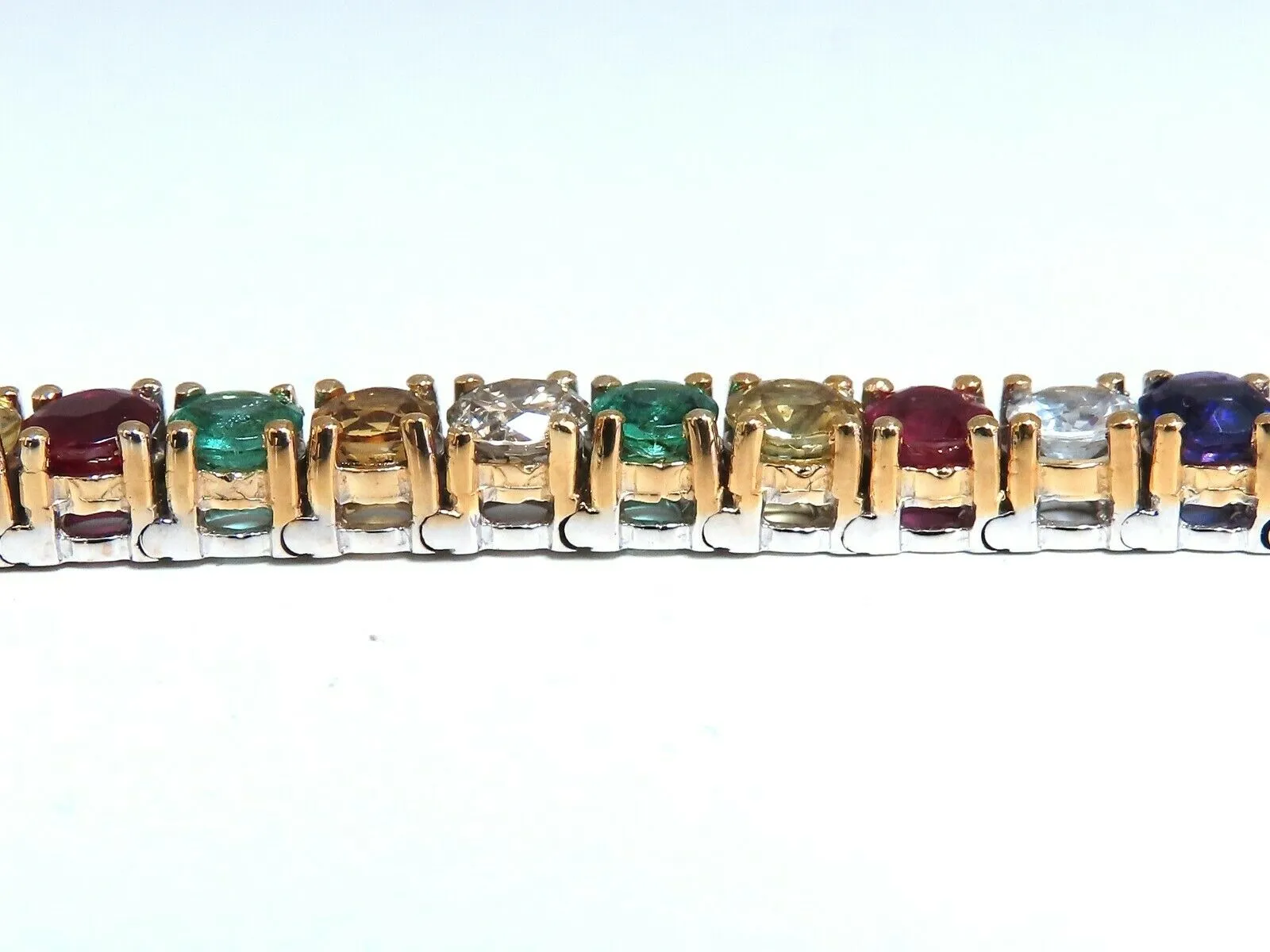 13.45Ct Natural Gem-Line Spinel Emerald Sapphire Ruby Amethyst Diamond Bracelet