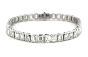 13.63carat Lab Diamond Emerald-cut Statement Tennis Bezel-set Bracelet