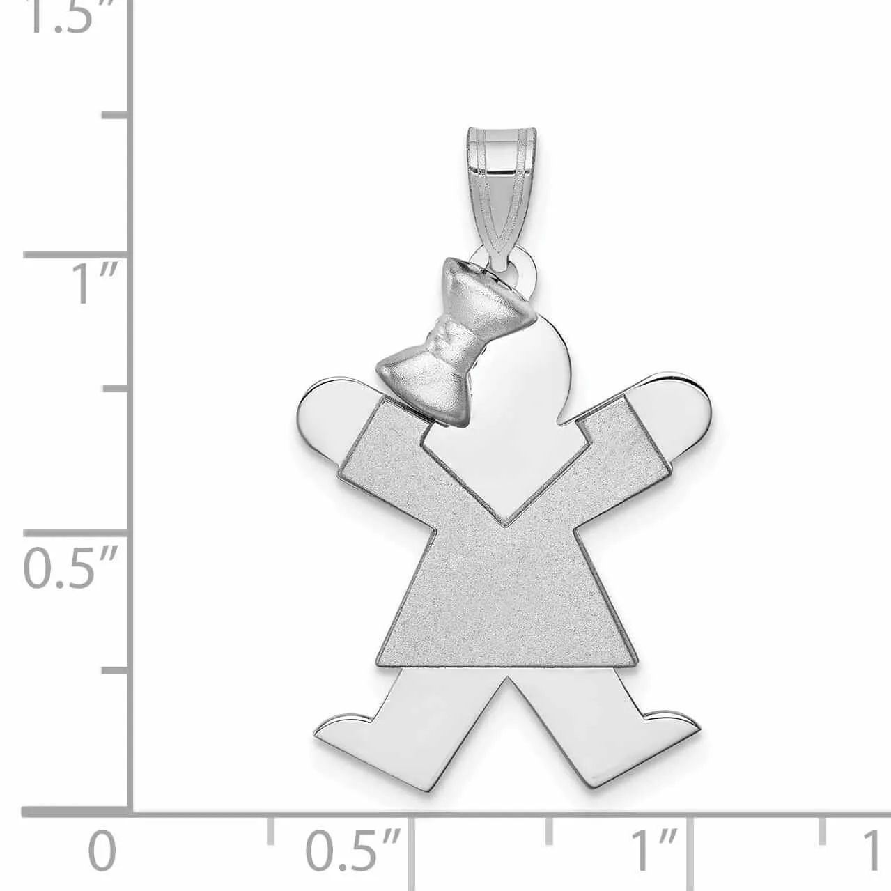 14 White Gold Solid Medium Girl With Bow Joy Charm