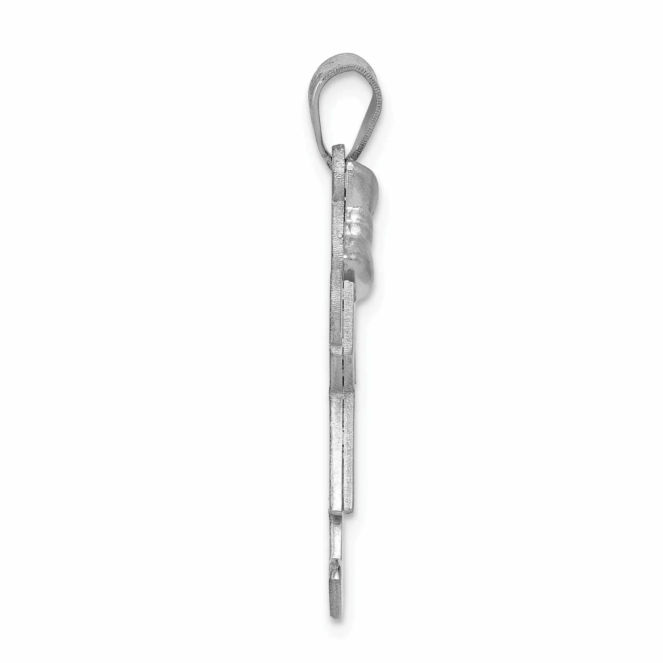 14 White Gold Solid Medium Girl With Bow Joy Charm