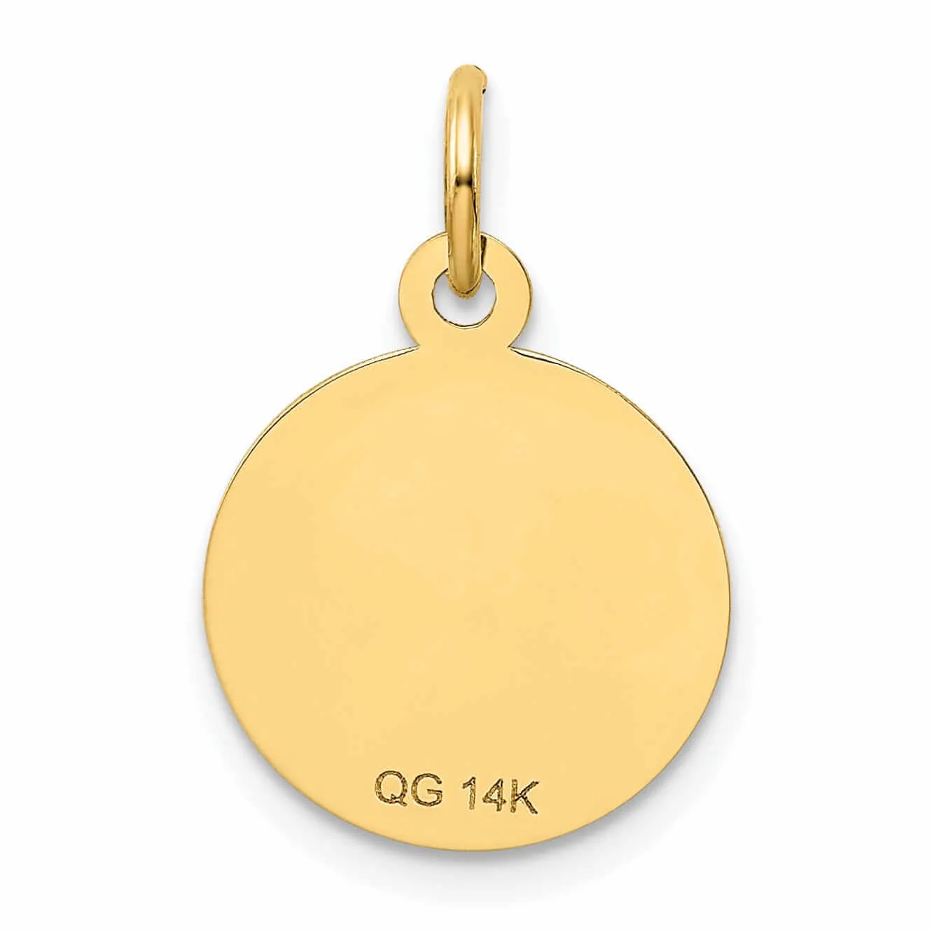 14 Yellow Gold Sweet Sixteen Disc Charm Pendant