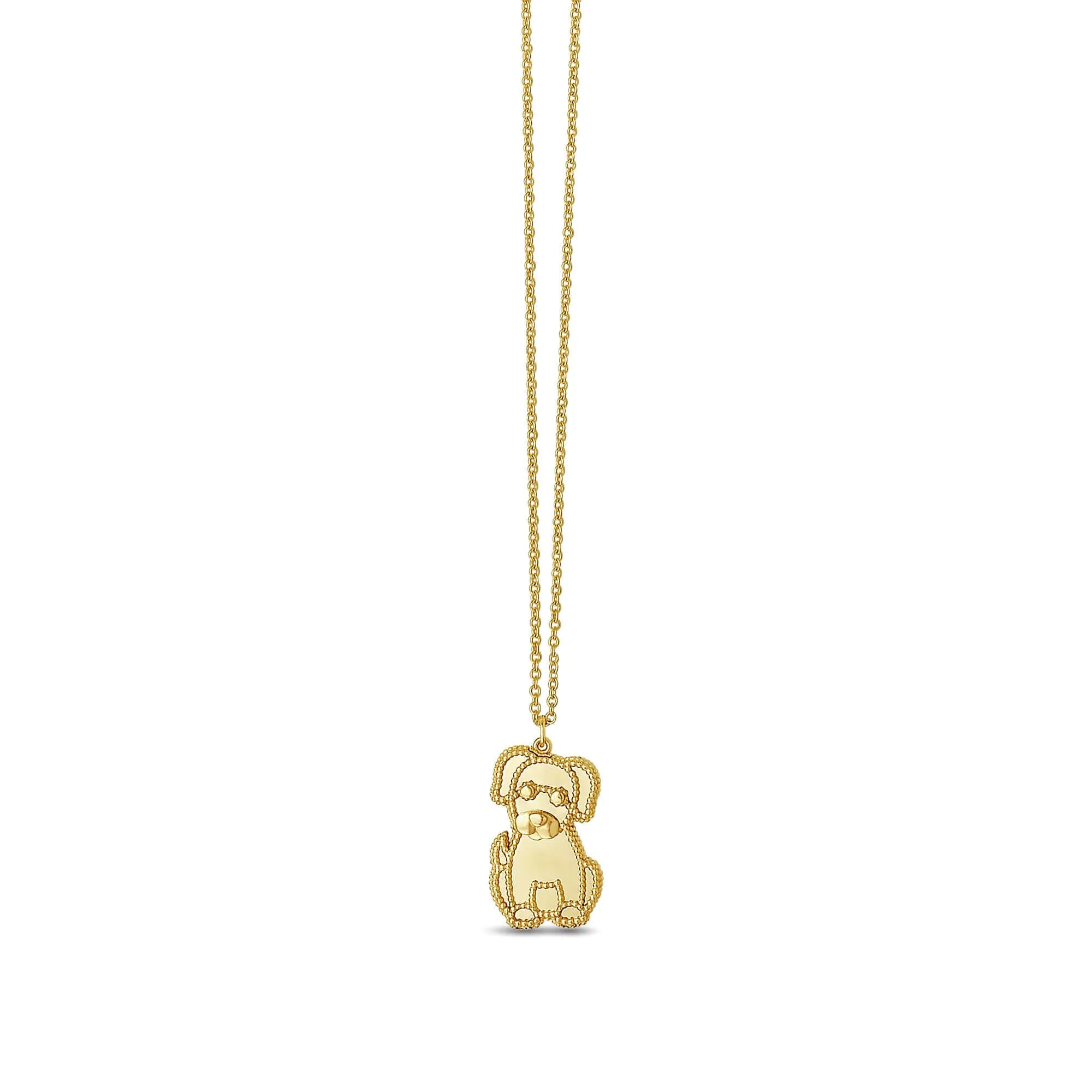 14K & Mother of Pearl Prosecco Puppy Necklace
