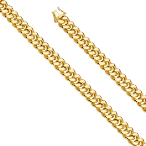 14k Gold Hollow Miami Cuban Chain Necklace 3.7 MM - 12 MM