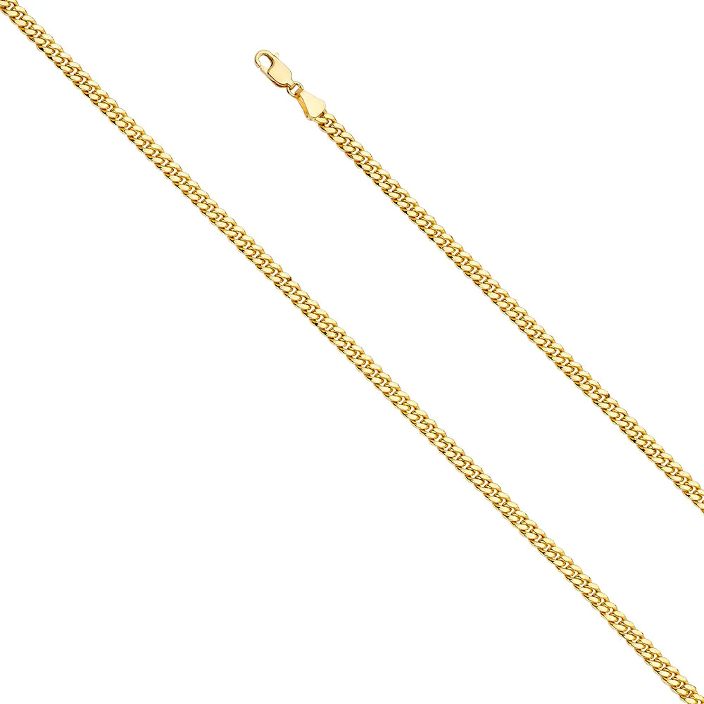 14k Gold Hollow Miami Cuban Chain Necklace 3.7 MM - 12 MM