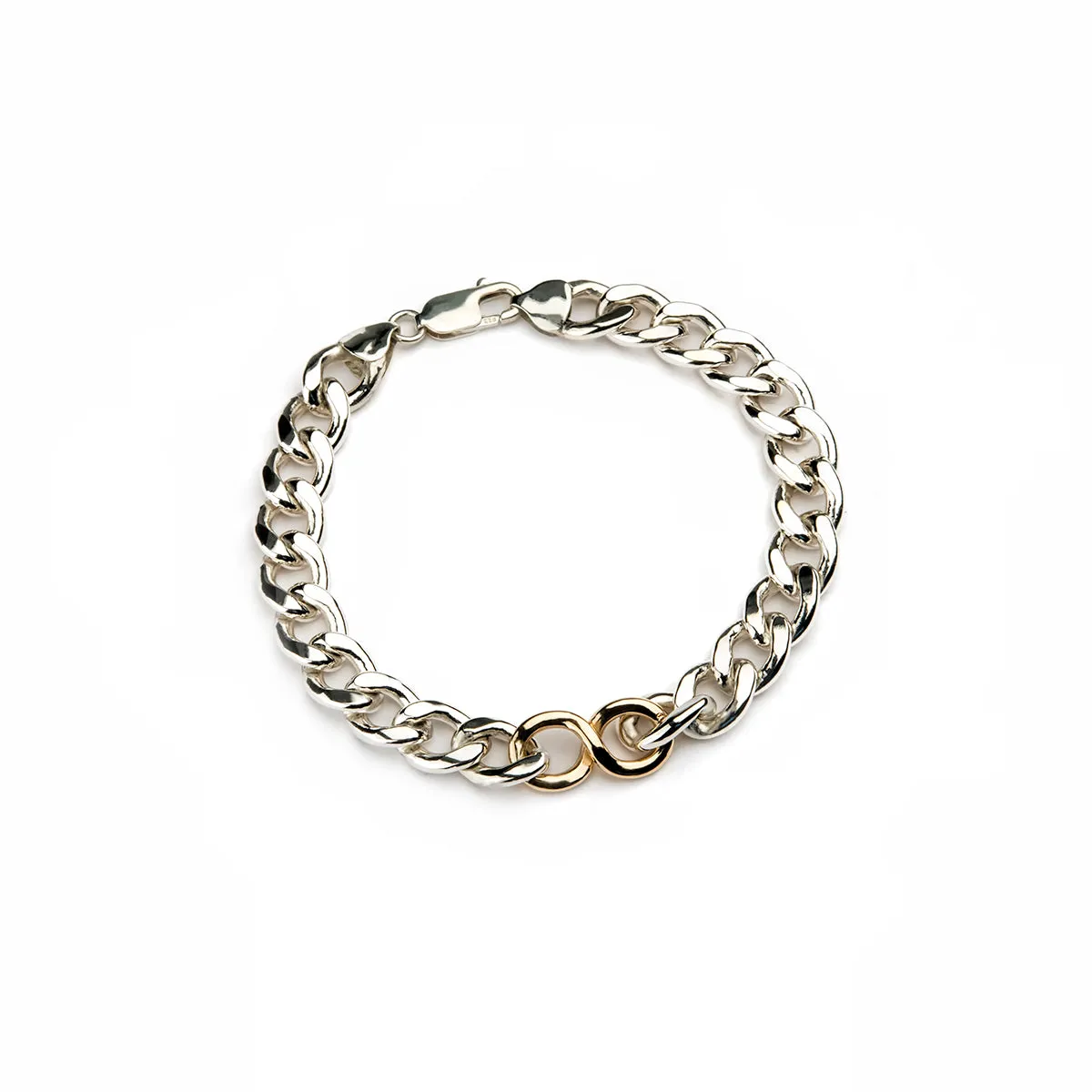 14k Gold Infinity Cuban Link Bracelet