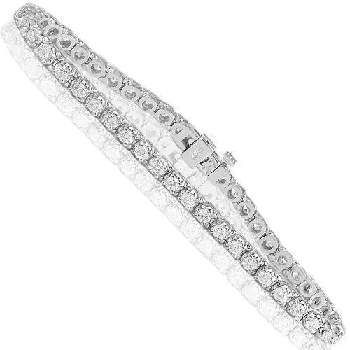 14K Gold Lab Diamond Tennis Bracelet 3.2 MM 5.4 CTW