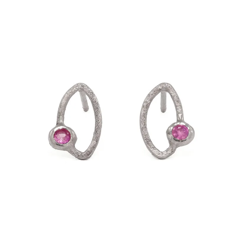 14K Gold Marquise Stud Earrings - Various Gemstones