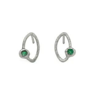 14K Gold Marquise Stud Earrings - Various Gemstones