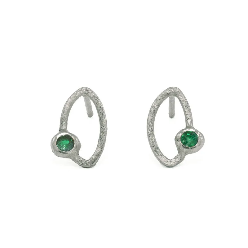 14K Gold Marquise Stud Earrings - Various Gemstones