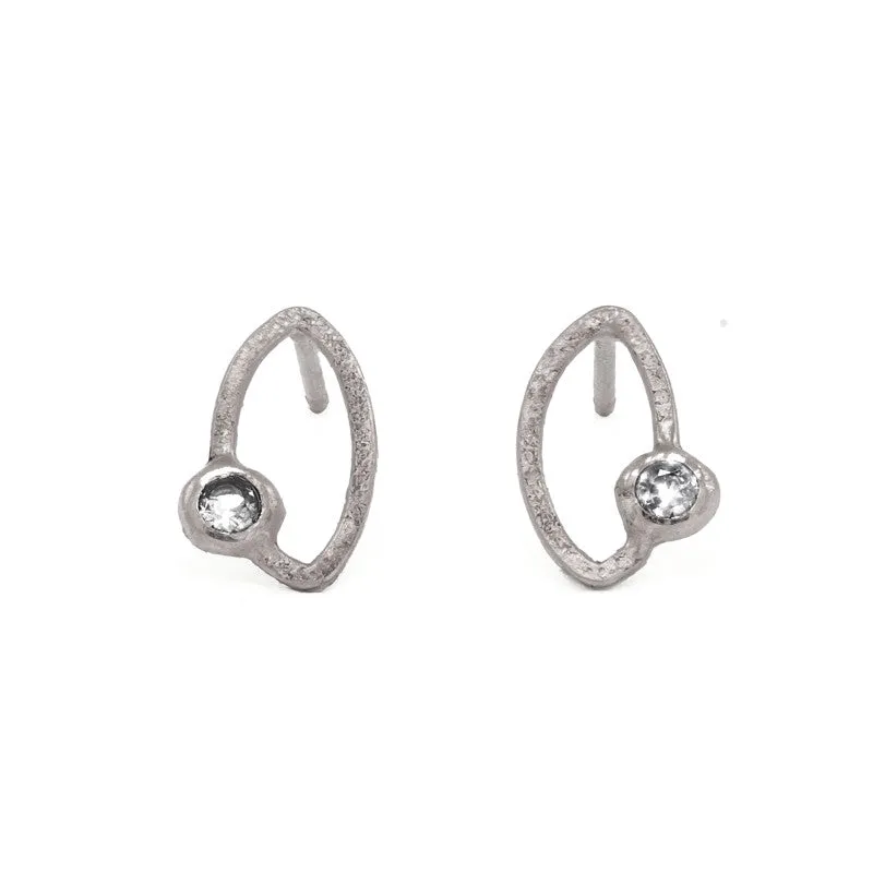 14K Gold Marquise Stud Earrings - Various Gemstones