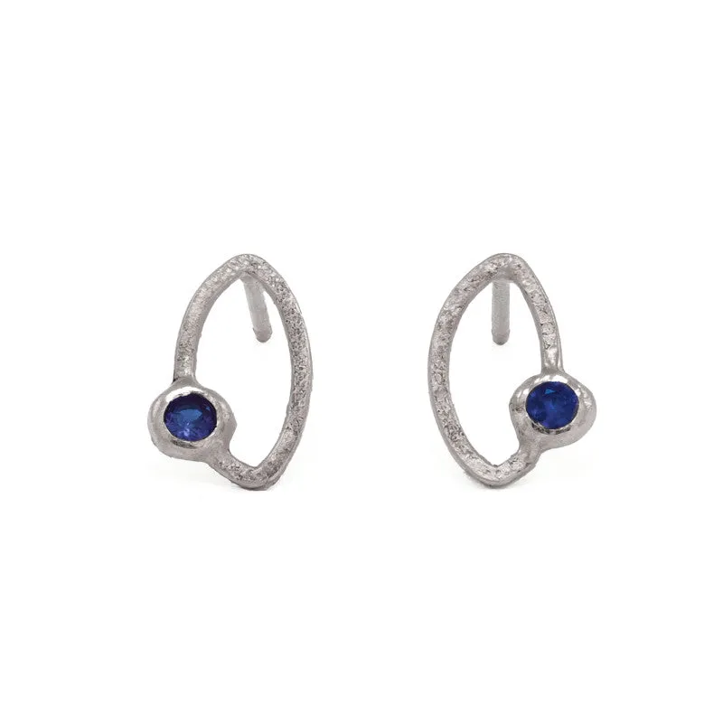 14K Gold Marquise Stud Earrings - Various Gemstones