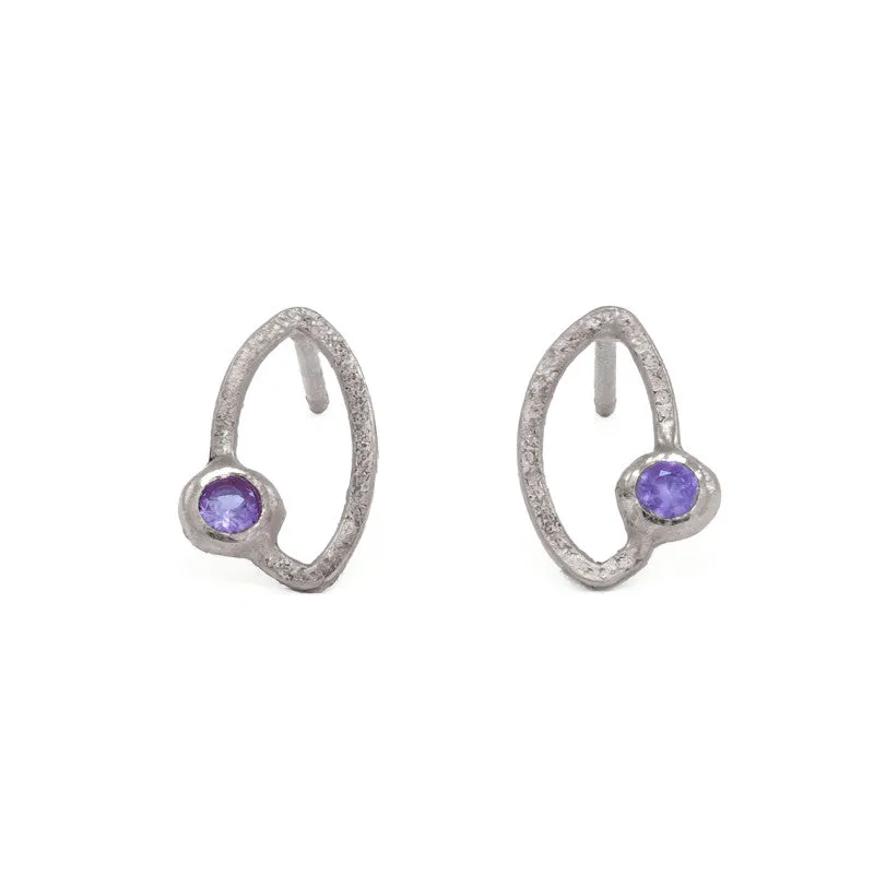 14K Gold Marquise Stud Earrings - Various Gemstones