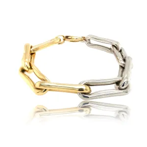 14K Two-Tone Gold Jumbo Roma Link Bracelet