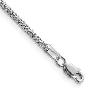 14k White Gold 1.3mm Franco with Lobster Clasp Bracelet