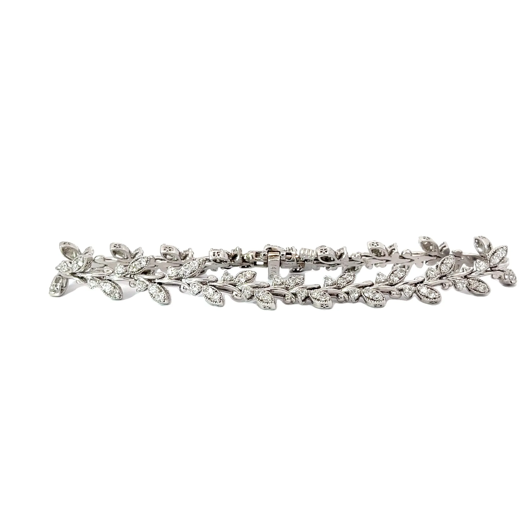 14k White Gold 2.25ct F VS1 Round Diamond Bracelet