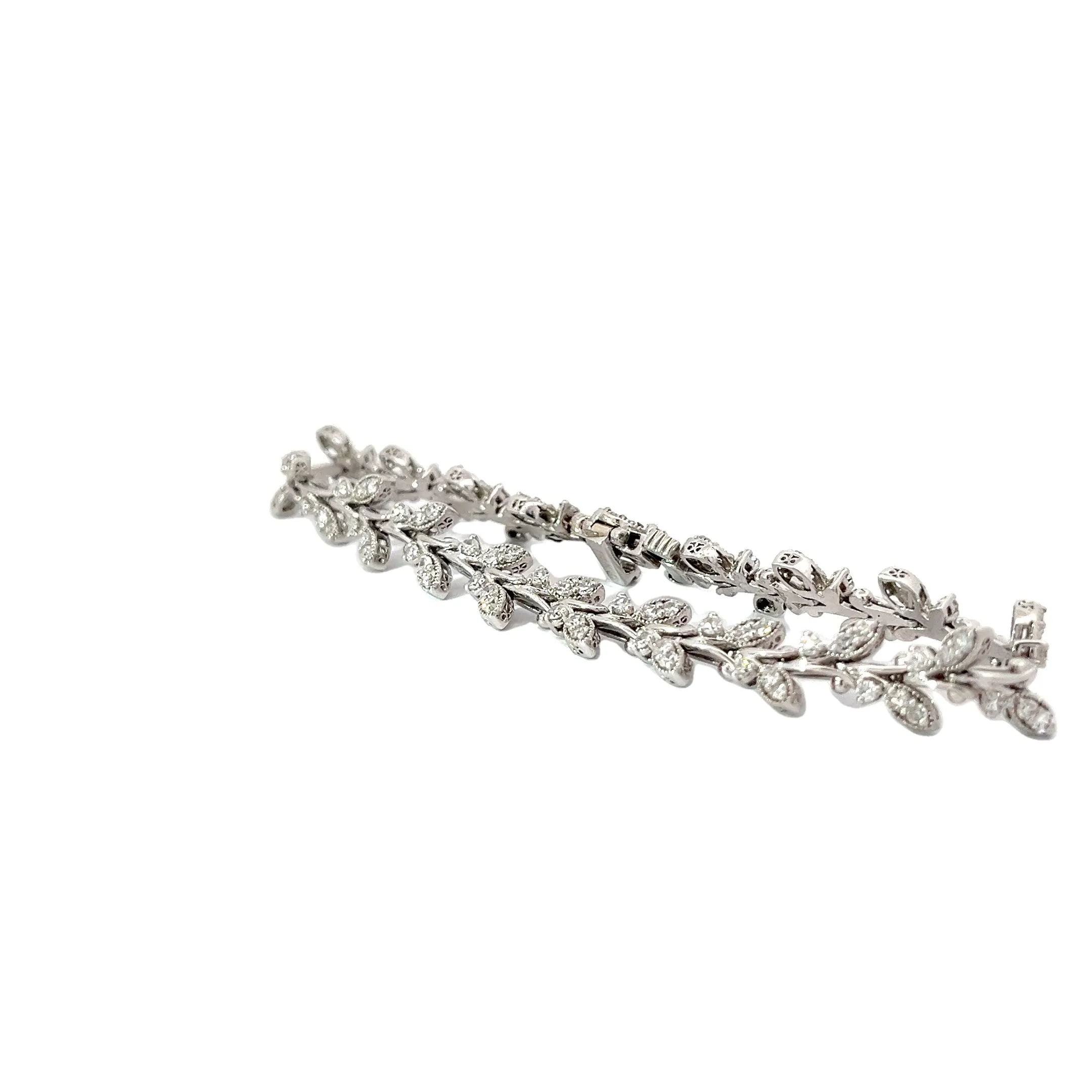 14k White Gold 2.25ct F VS1 Round Diamond Bracelet